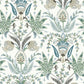 White/Green/Blue Seaside Jacobean Wallpaper