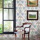 White/Pink/Blue Seaside Jacobean Wallpaper
