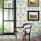 White/Yellow/Blue Seaside Jacobean Wallpaper