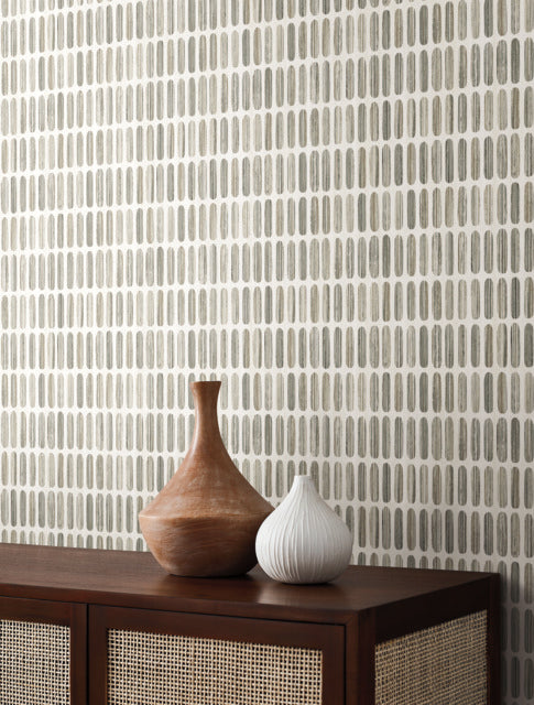 Grey/Taupe Petite Pergola Wallpaper