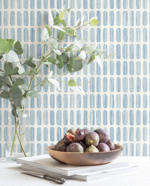 Blue Petite Pergola Wallpaper