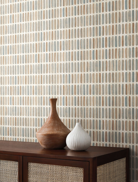 Tan Petite Pergola Wallpaper