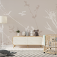 Beige Flowers Mural