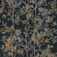 Black & Multi Shimmering Foliage Wallpaper Shimmering Foliage
