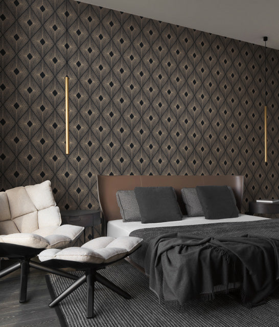 Black & Gold Harlowe Wallpaper Harlowe