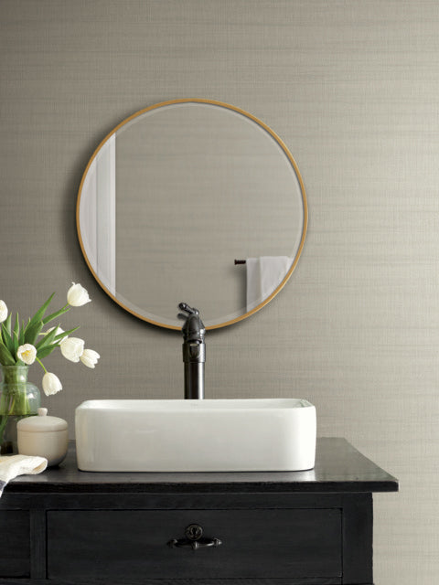 Tan Washed Linen Wallpaper