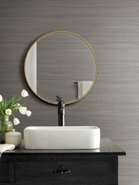 Brown Washed Linen Wallpaper