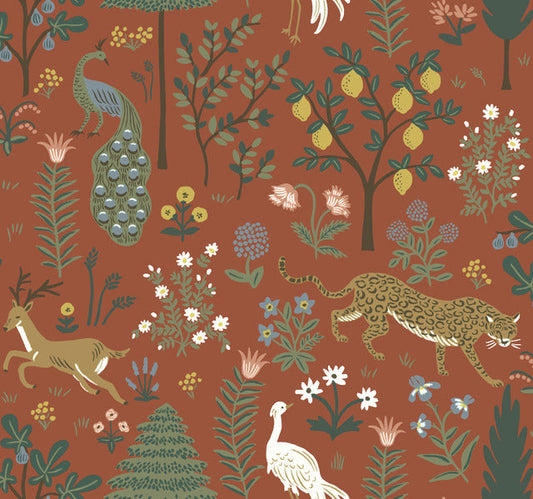 Brown Menagerie Wallpaper