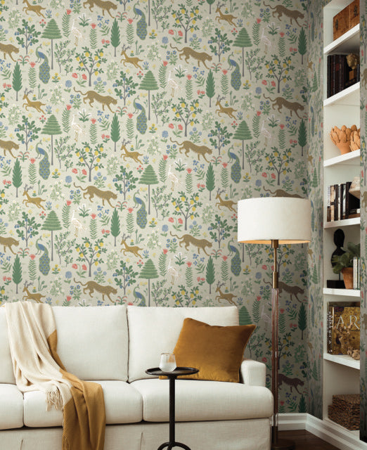 Beige Menagerie Wallpaper
