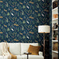 Blue/Brown Menagerie Wallpaper