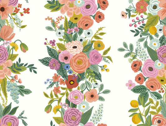 White/DarkPink Garden Party Trellis Wallpaper