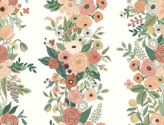 White/LightPink Garden Party Trellis Wallpaper