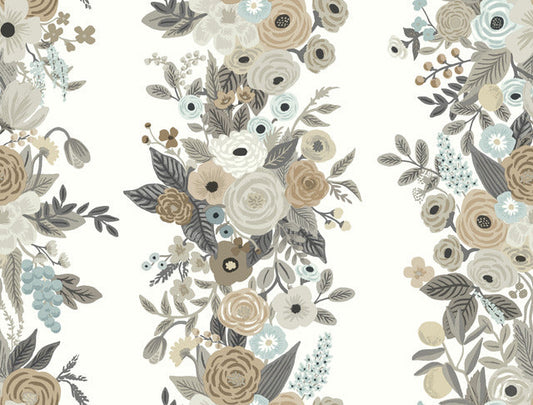 White/Brown Garden Party Trellis Wallpaper