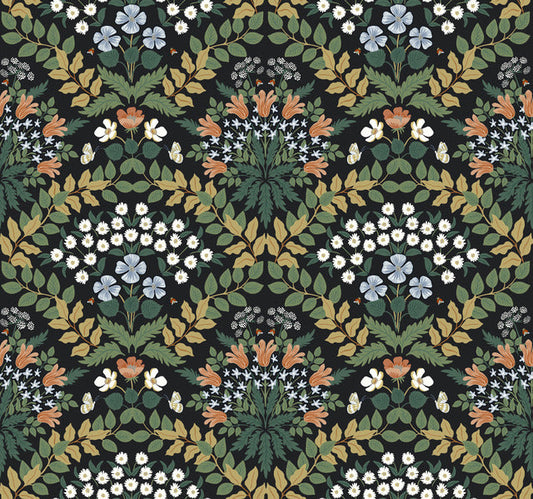 Black/Green Bramble Wallpaper
