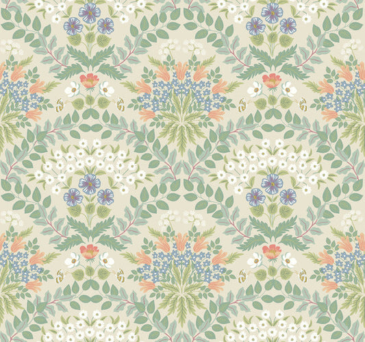 Beige/Green Bramble Wallpaper