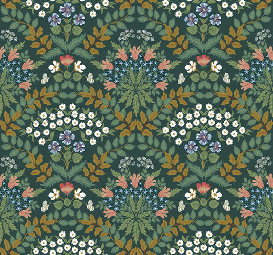 Green/Gold Bramble Wallpaper