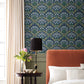 NavyBlue/Green Bramble Wallpaper