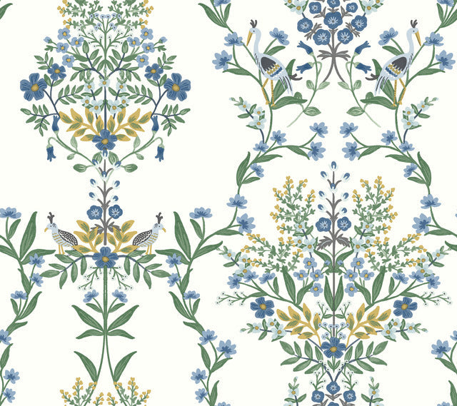 White/Blue Luxembourg Wallpaper