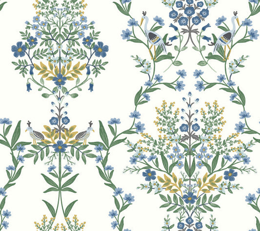 White/Blue Luxembourg Wallpaper