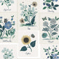 White/Blue Botanical Prints Wallpaper