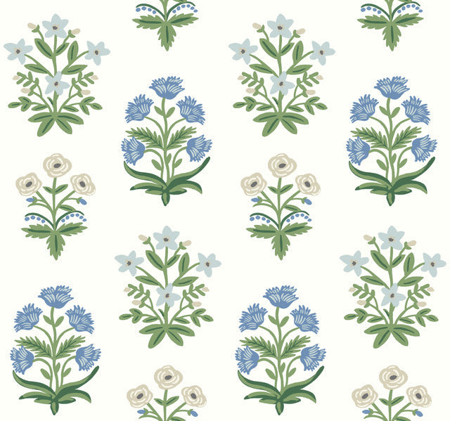 White/Purple Mughal Rose Wallpaper