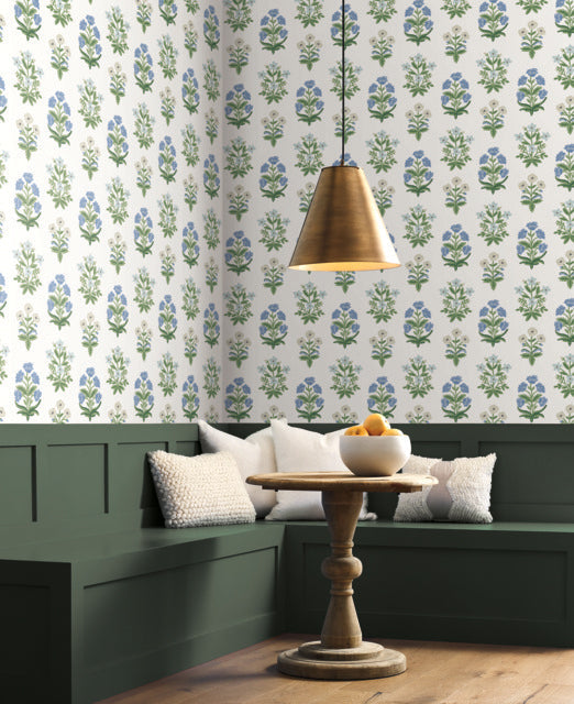 White/Purple Mughal Rose Wallpaper