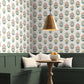 White/Pink Mughal Rose Wallpaper
