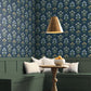 Blue/Purple Mughal Rose Wallpaper