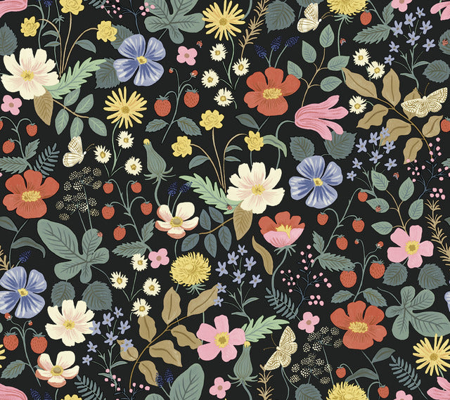 Black/Green Strawberry Fields Wallpaper