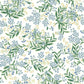 White/Green Cornflower Wallpaper
