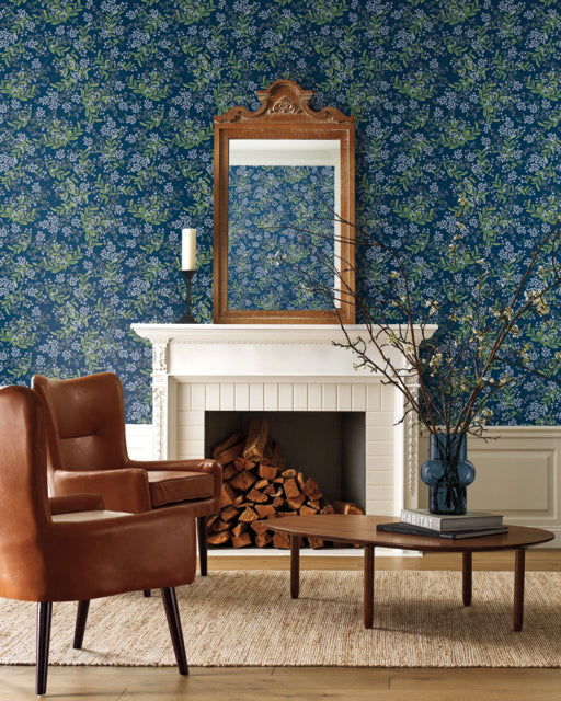 Blue/Green Cornflower Wallpaper