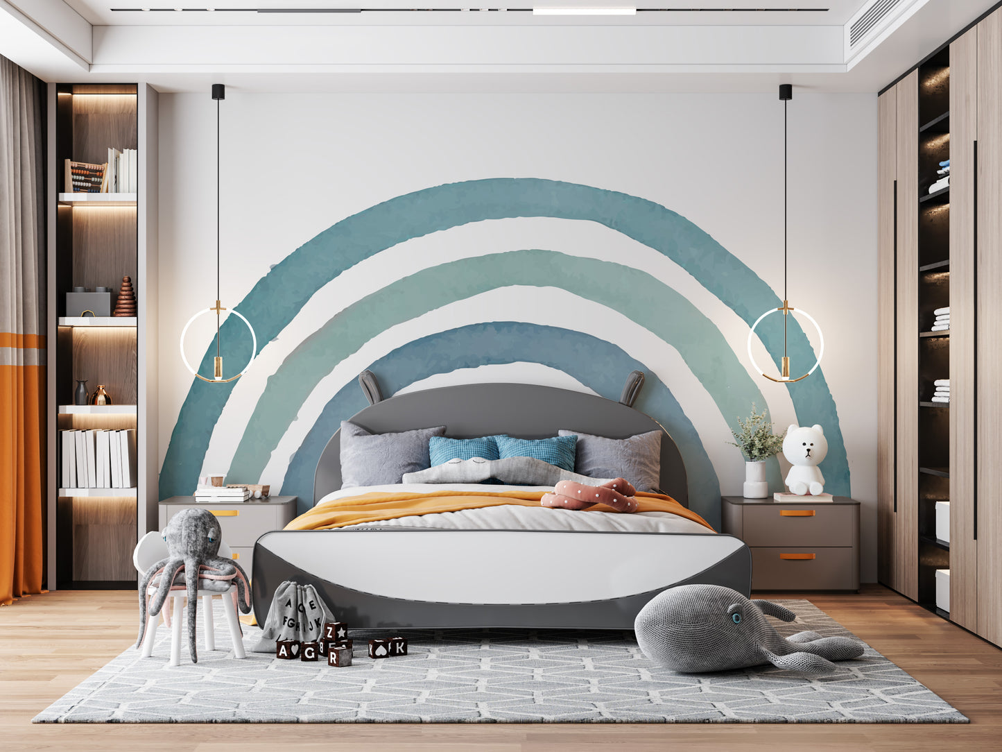 Blue Rainbow wallpaper Mural