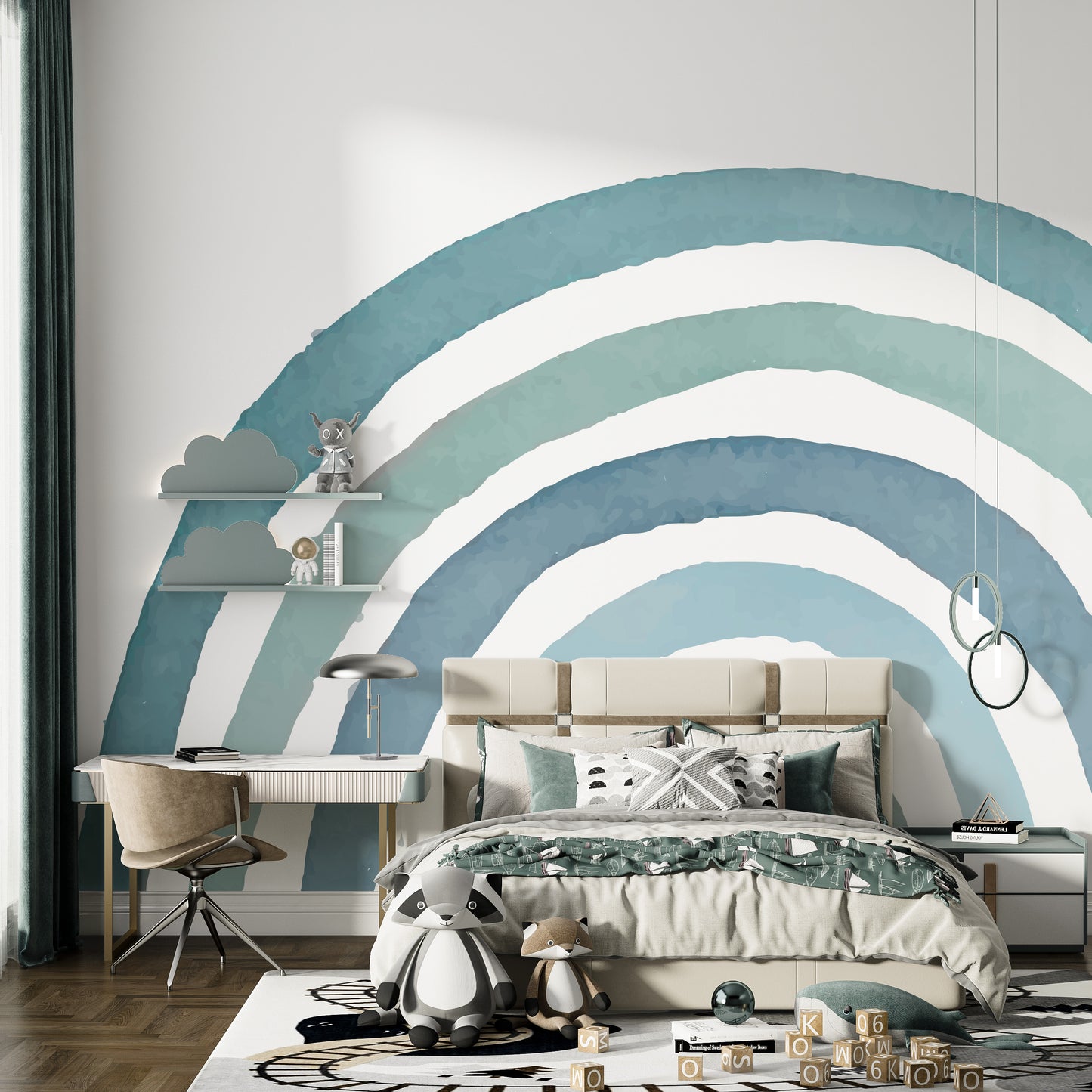 Blue Rainbow wallpaper Mural
