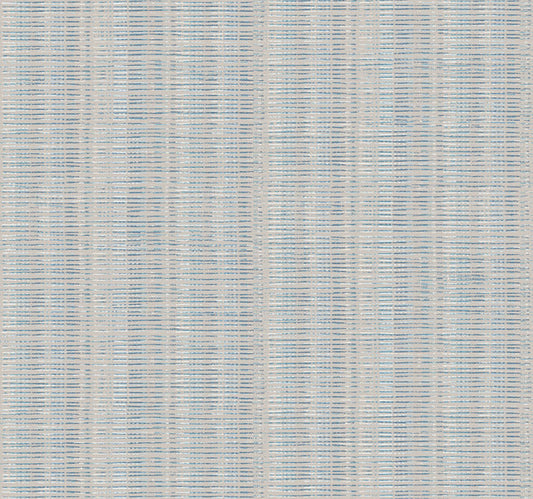 Putty/Blue Mix Broken Boucle Stripe Wallpaper