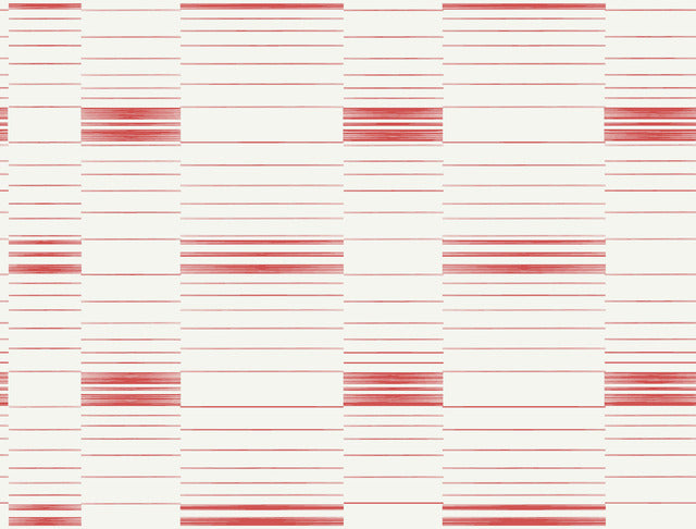 Red Coral/White Dashing Stripe Wallpaper