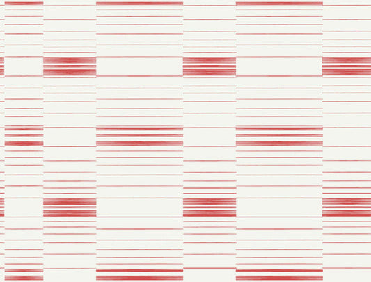 Red Coral/White Dashing Stripe Wallpaper