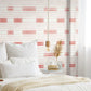 Red Coral/White Dashing Stripe Wallpaper