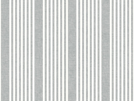 Charcoal French Linen Stripe Wallpaper