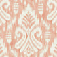 Coral Hawthorne Ikat Wallpaper
