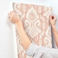 Coral Hawthorne Ikat Wallpaper