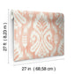 Coral Hawthorne Ikat Wallpaper