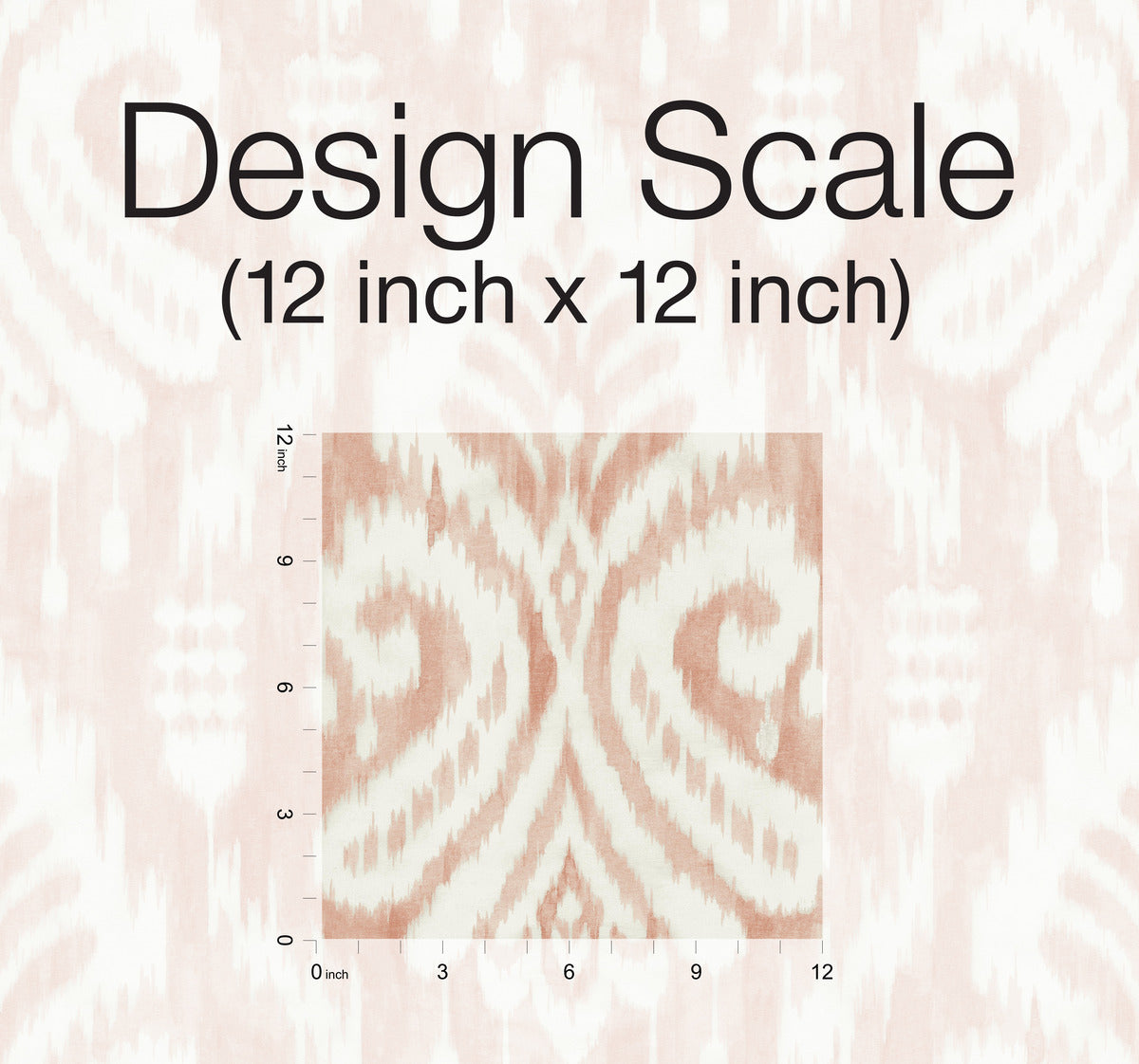 Coral Hawthorne Ikat Wallpaper