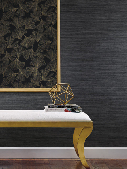 Black/Silver Shining Sisal Wallpaper