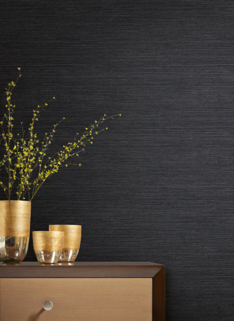 Black/Silver Shining Sisal Wallpaper