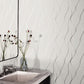White/Silver Wavy Stripe Wallpaper