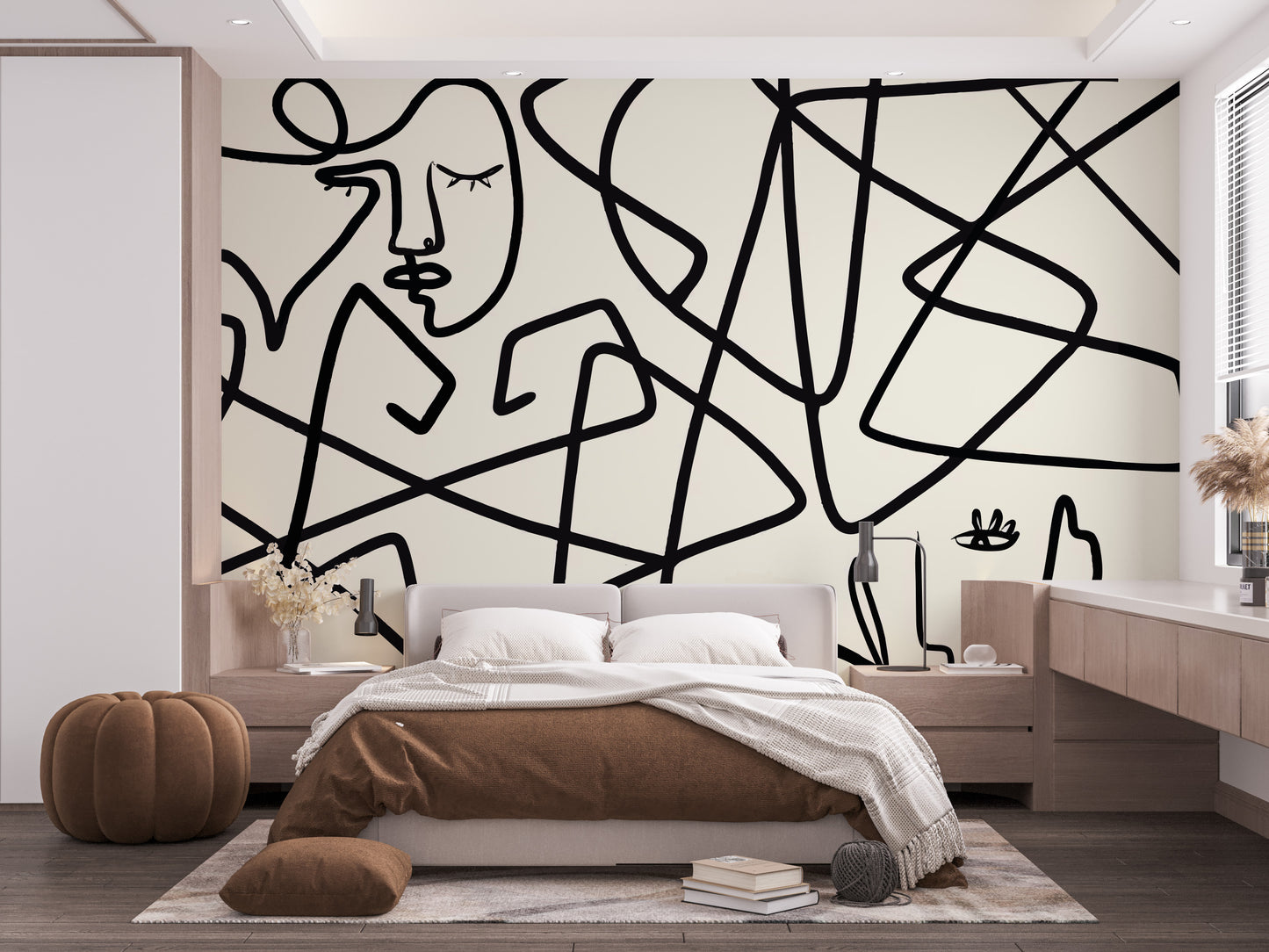 Abstract Black and White wallpaper Mural