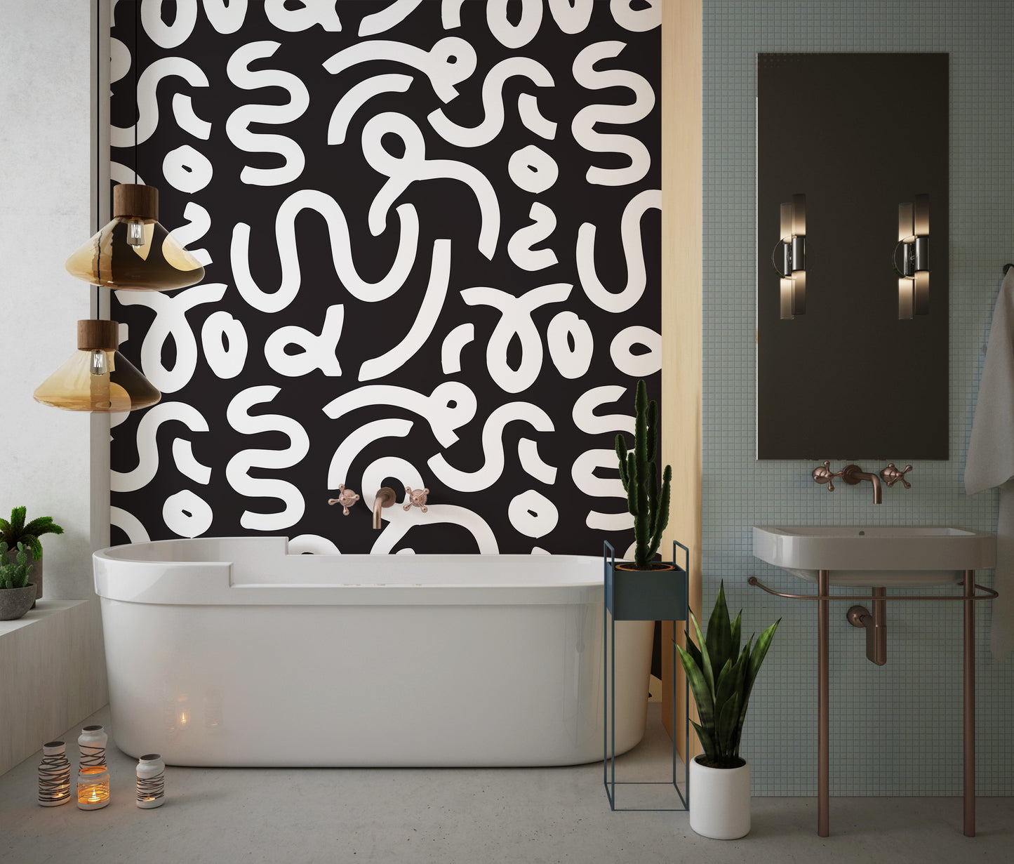 Black and white pattern Wallpaper