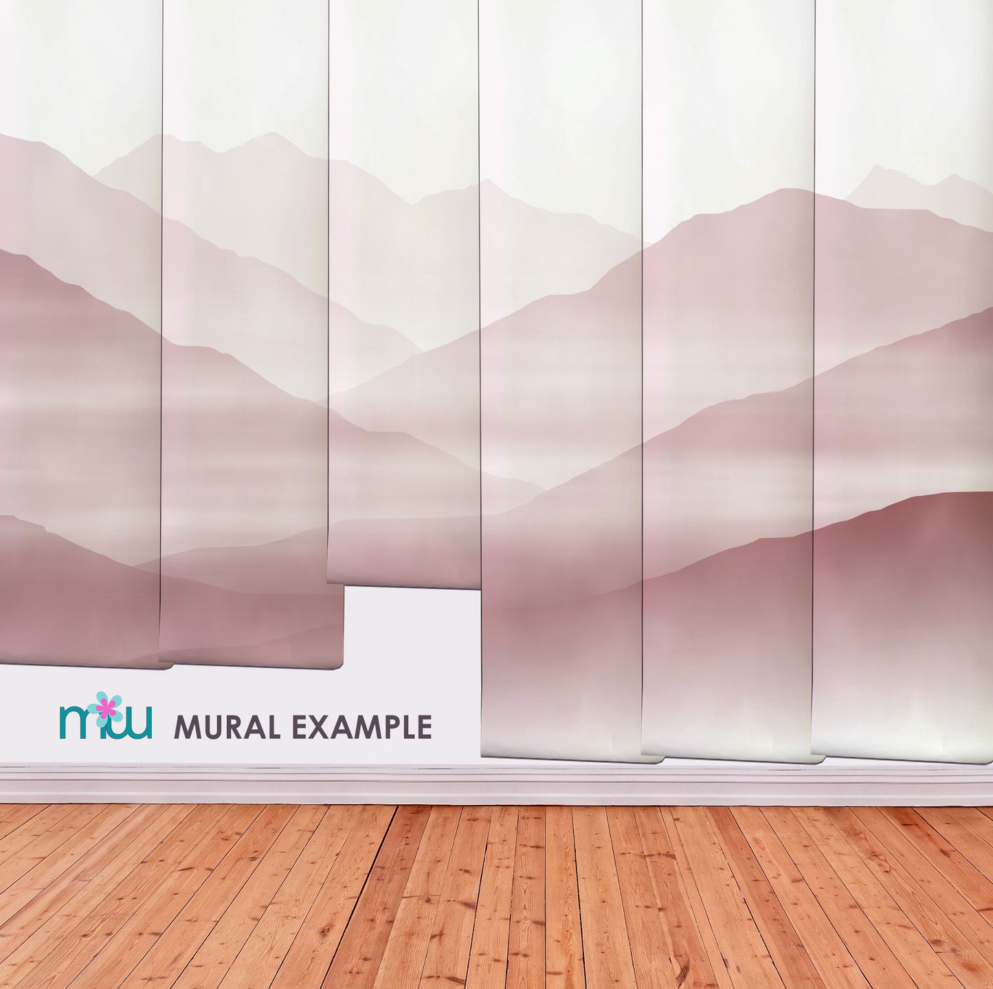 Blush Watercolor Mountain Mural