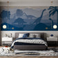 Dinosaur wallpaper mural Blue