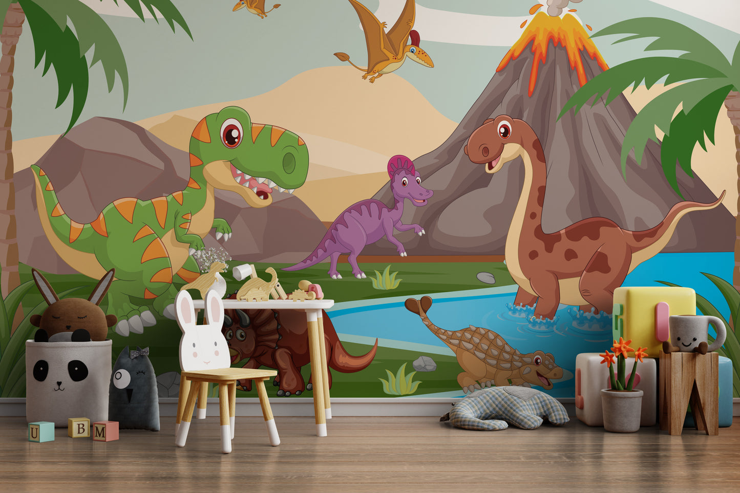 Cartoon Dinosaur wallpaper mural